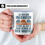 Ingenieur Tasse mit Spruch 'Keinen an der Waffel' Lustiges G – Blau [farbe:blau]