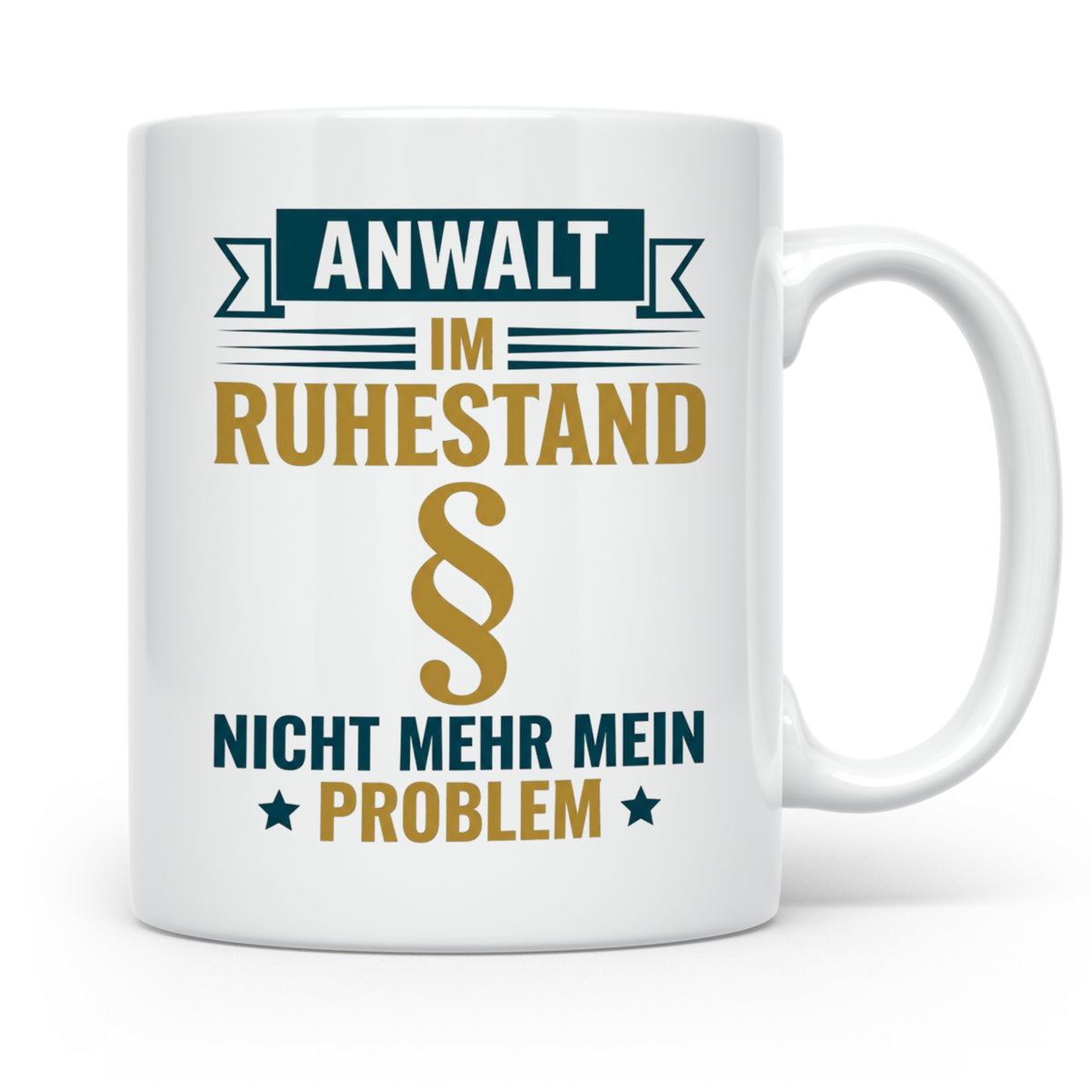 Anwalt im Ruhestand Tasse, lustiger Spruch, Geschenk für Jur – Weiß [farbe:weiß]