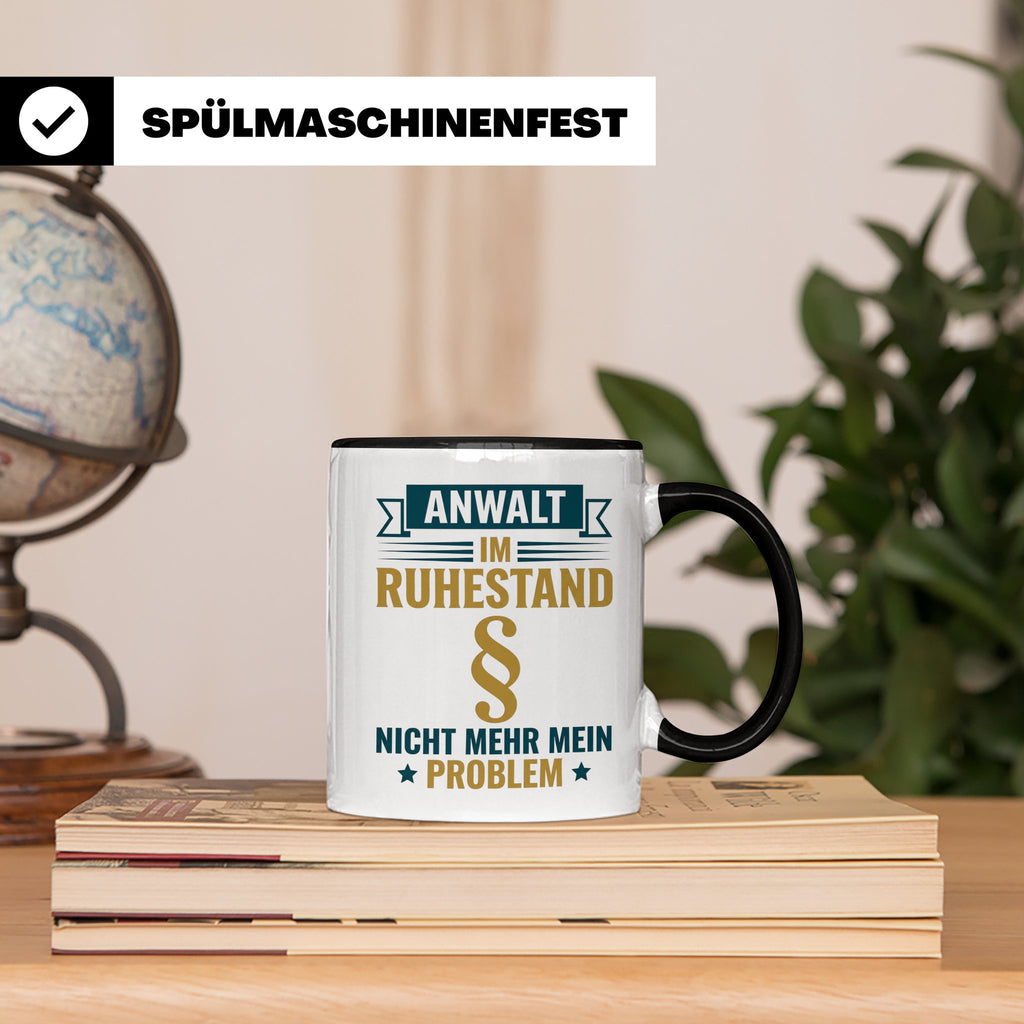 Anwalt im Ruhestand Tasse, lustiger Spruch, Geschenk für Jur – Schwarz [farbe:schwarz]