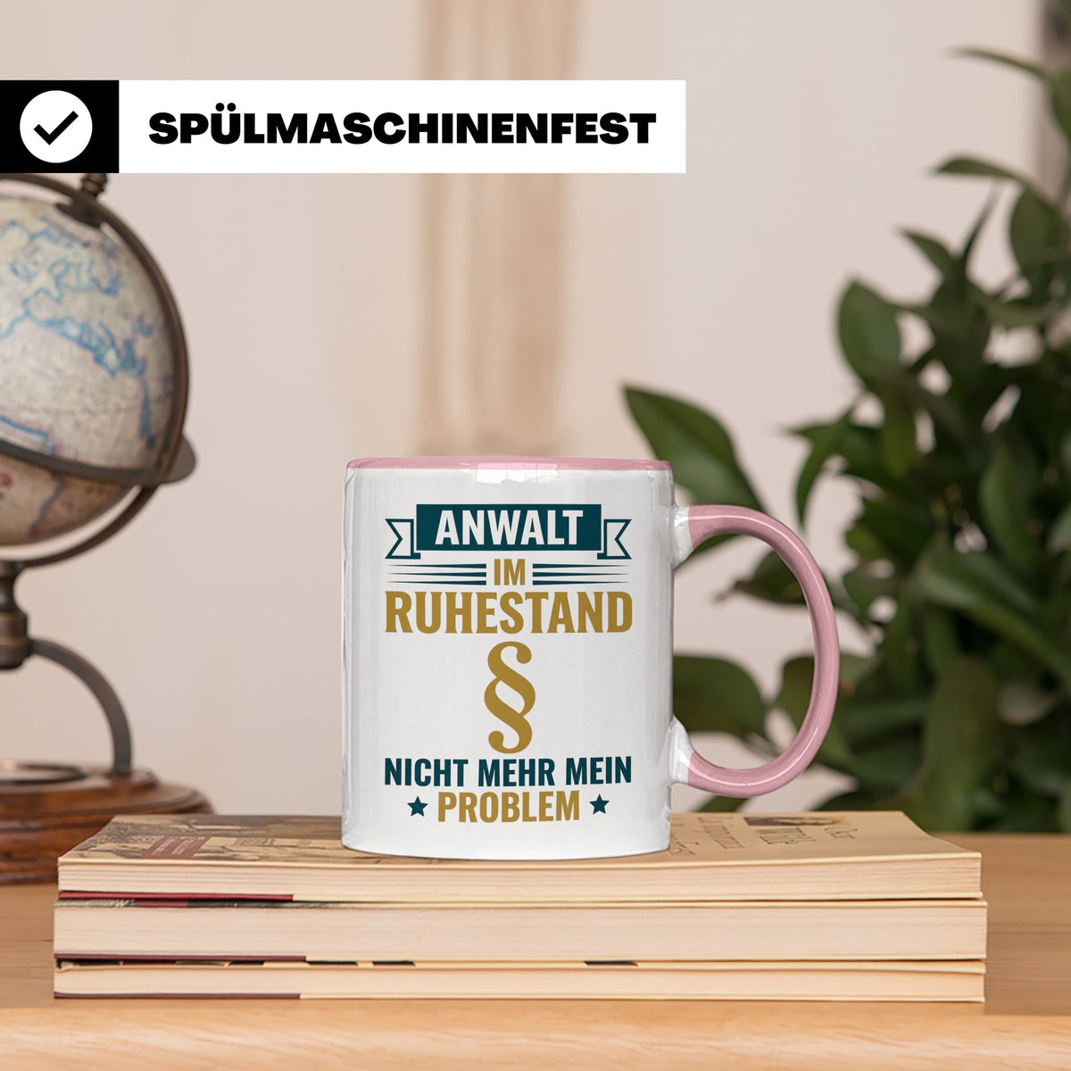 Anwalt im Ruhestand Tasse, lustiger Spruch, Geschenk für Jur – Rosa [farbe:rosa]