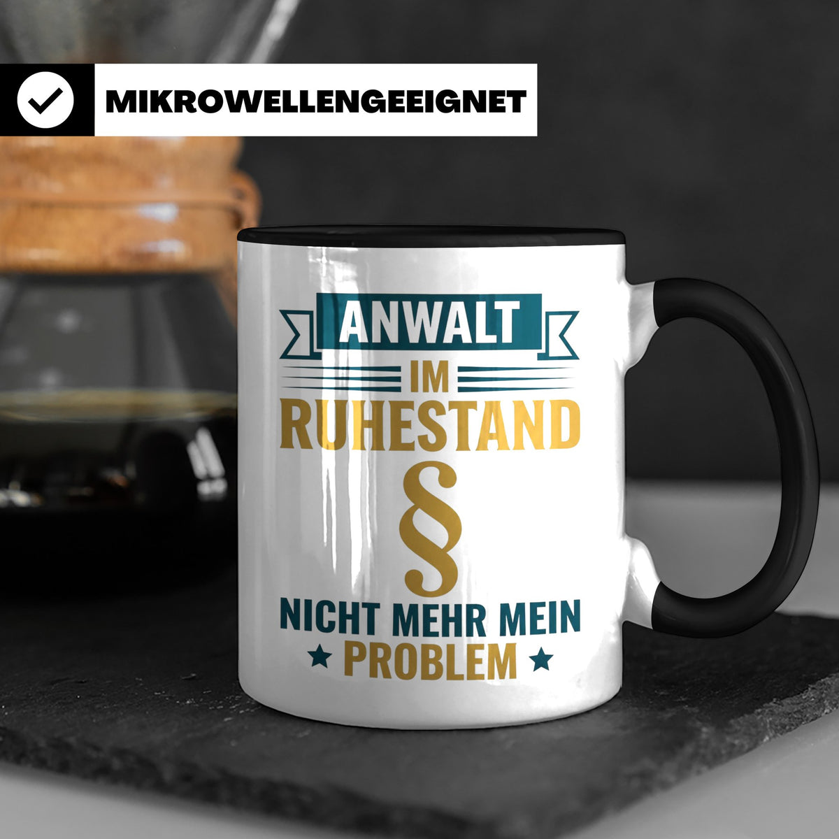 Anwalt im Ruhestand Tasse, lustiger Spruch, Geschenk für Jur – Schwarz [farbe:schwarz]