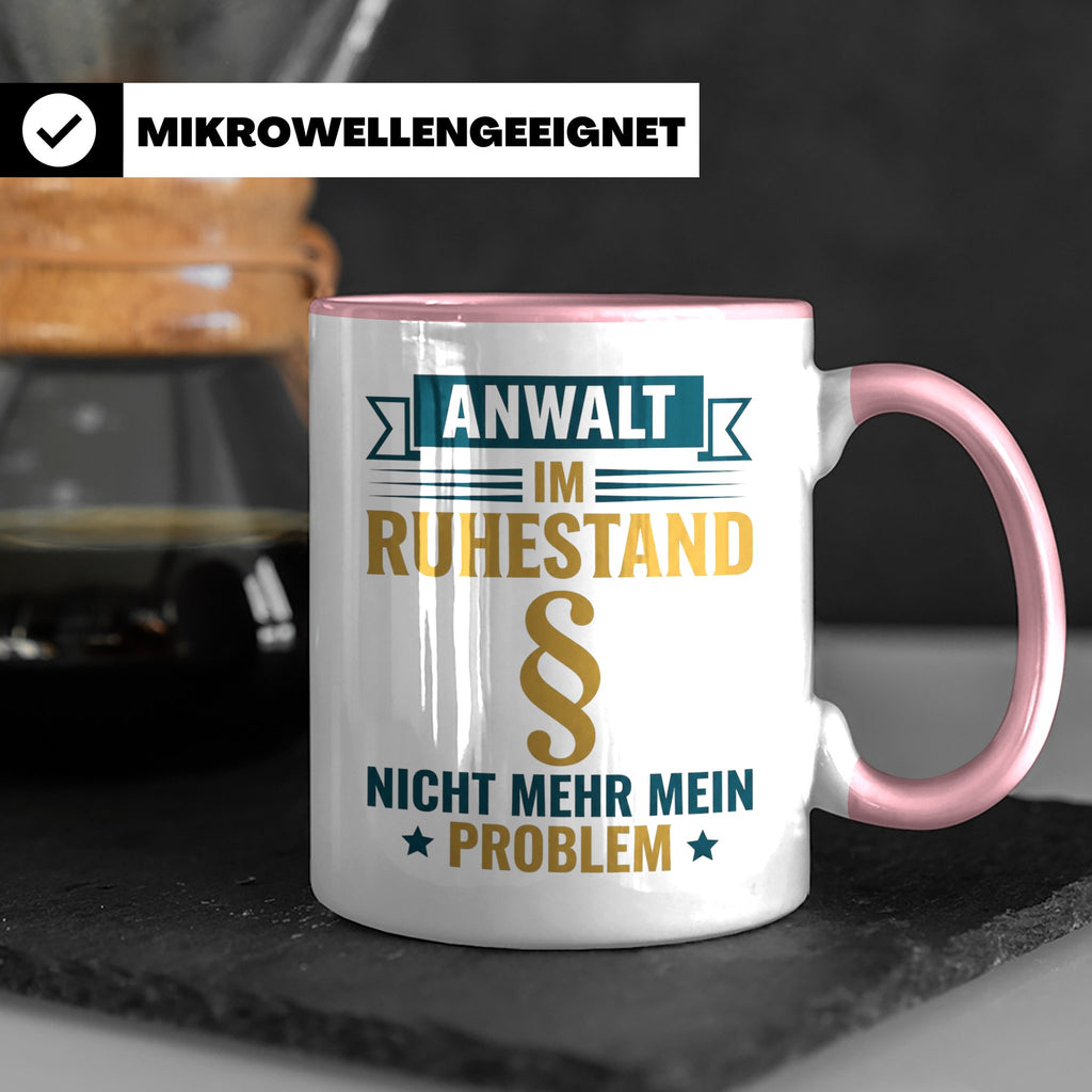 Anwalt im Ruhestand Tasse, lustiger Spruch, Geschenk für Jur – Rosa [farbe:rosa]