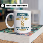 Anwalt im Ruhestand Tasse, lustiger Spruch, Geschenk für Jur – Weiß [farbe:weiß]