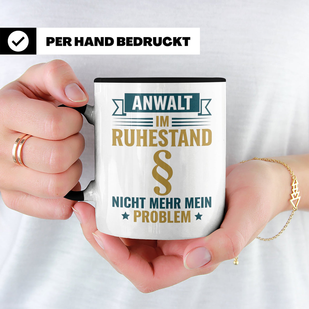 Anwalt im Ruhestand Tasse, lustiger Spruch, Geschenk für Jur – Schwarz [farbe:schwarz]