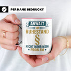 Anwalt im Ruhestand Tasse, lustiger Spruch, Geschenk für Jur – Rosa [farbe:rosa]