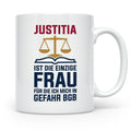 Justitia Tasse für Juristen & Anwälte lustiger Jura BGB Spru – Weiß [farbe:weiß]