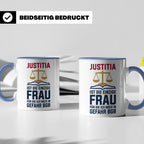 Justitia Tasse für Juristen & Anwälte lustiger Jura BGB Spru – Blau [farbe:blau]