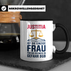 Justitia Tasse für Juristen & Anwälte lustiger Jura BGB Spru – Schwarz [farbe:schwarz]