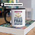 Justitia Tasse für Juristen & Anwälte lustiger Jura BGB Spru – Schwarz [farbe:schwarz]
