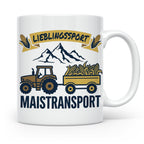 Landwirt Tasse Lieblingssport Maistransport, Spruch für Baue – Weiß [farbe:weiß]