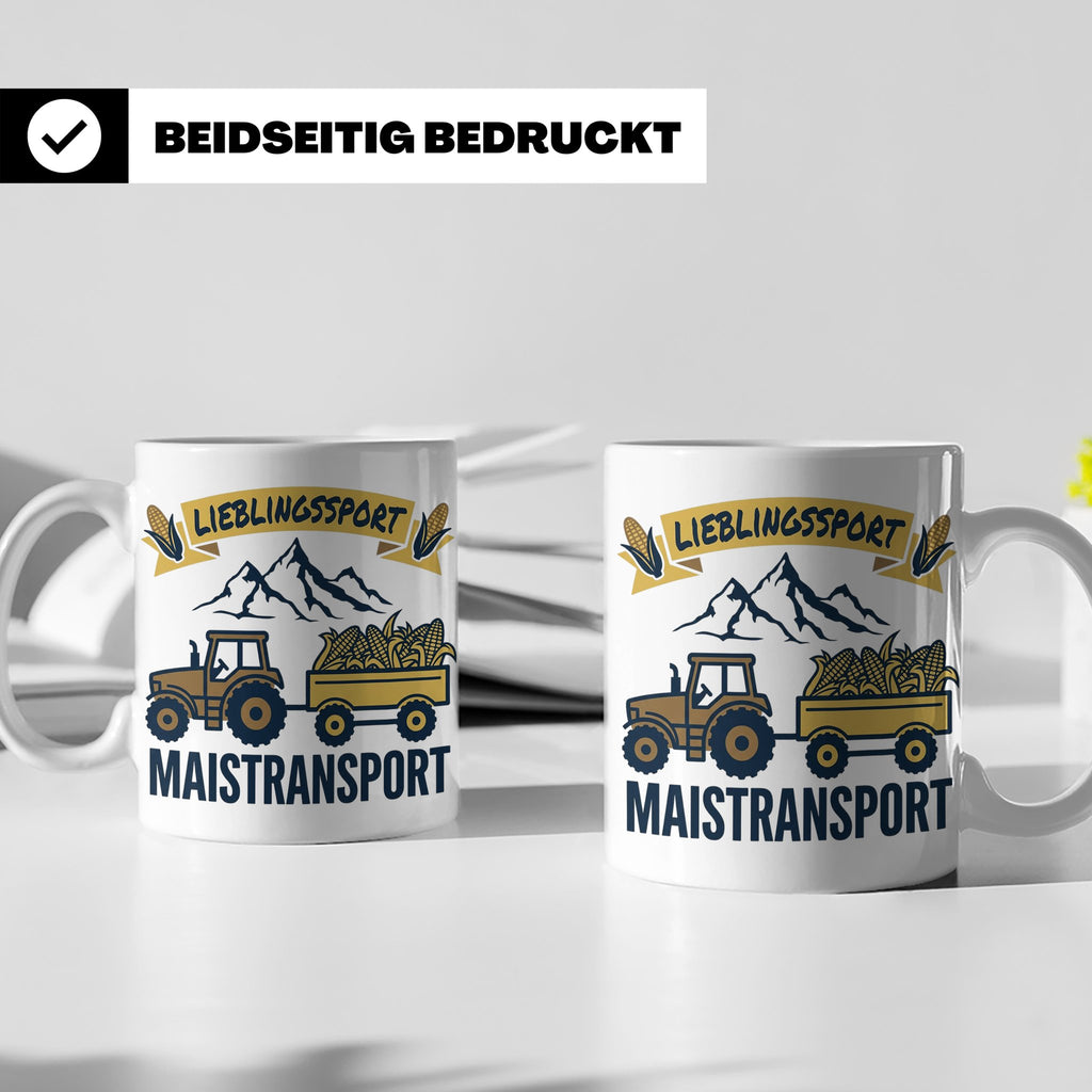 Landwirt Tasse Lieblingssport Maistransport, Spruch für Baue – Weiß [farbe:weiß]