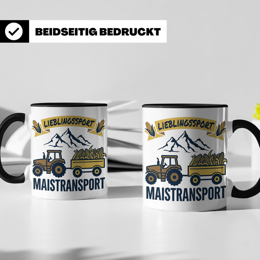 Landwirt Tasse Lieblingssport Maistransport, Spruch für Baue – Schwarz [farbe:schwarz]