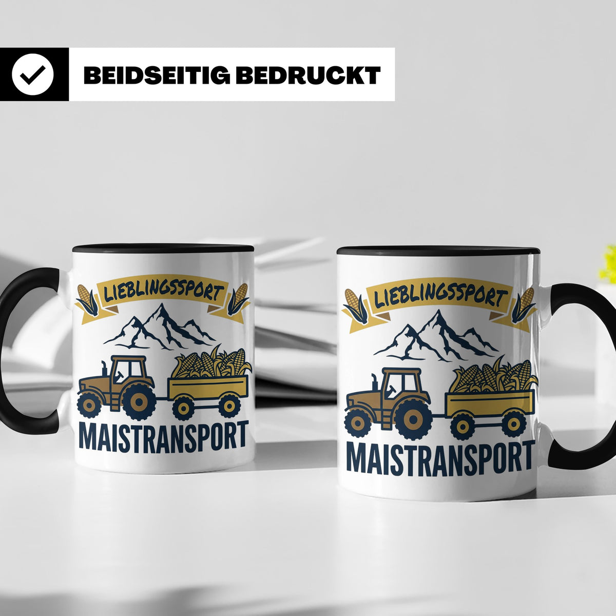 Landwirt Tasse Lieblingssport Maistransport, Spruch für Baue – Schwarz [farbe:schwarz]