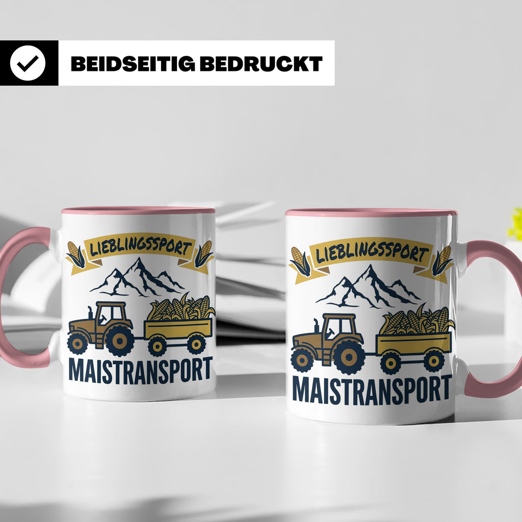 Landwirt Tasse Lieblingssport Maistransport, Spruch für Baue – Rosa [farbe:rosa]