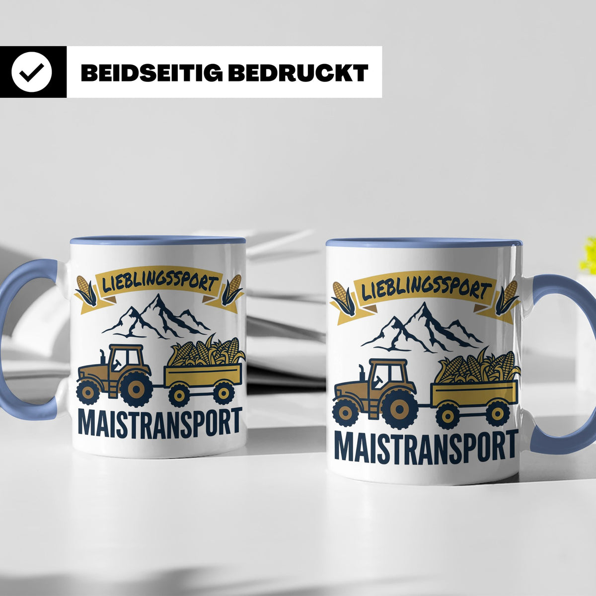 Landwirt Tasse Lieblingssport Maistransport, Spruch für Baue – Blau [farbe:blau]