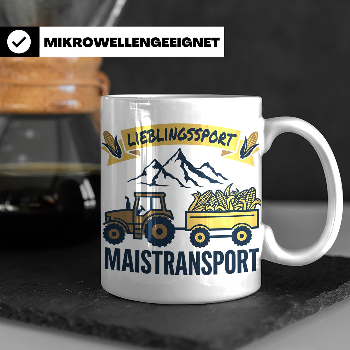 Landwirt Tasse Lieblingssport Maistransport, Spruch für Baue – Weiß [farbe:weiß]