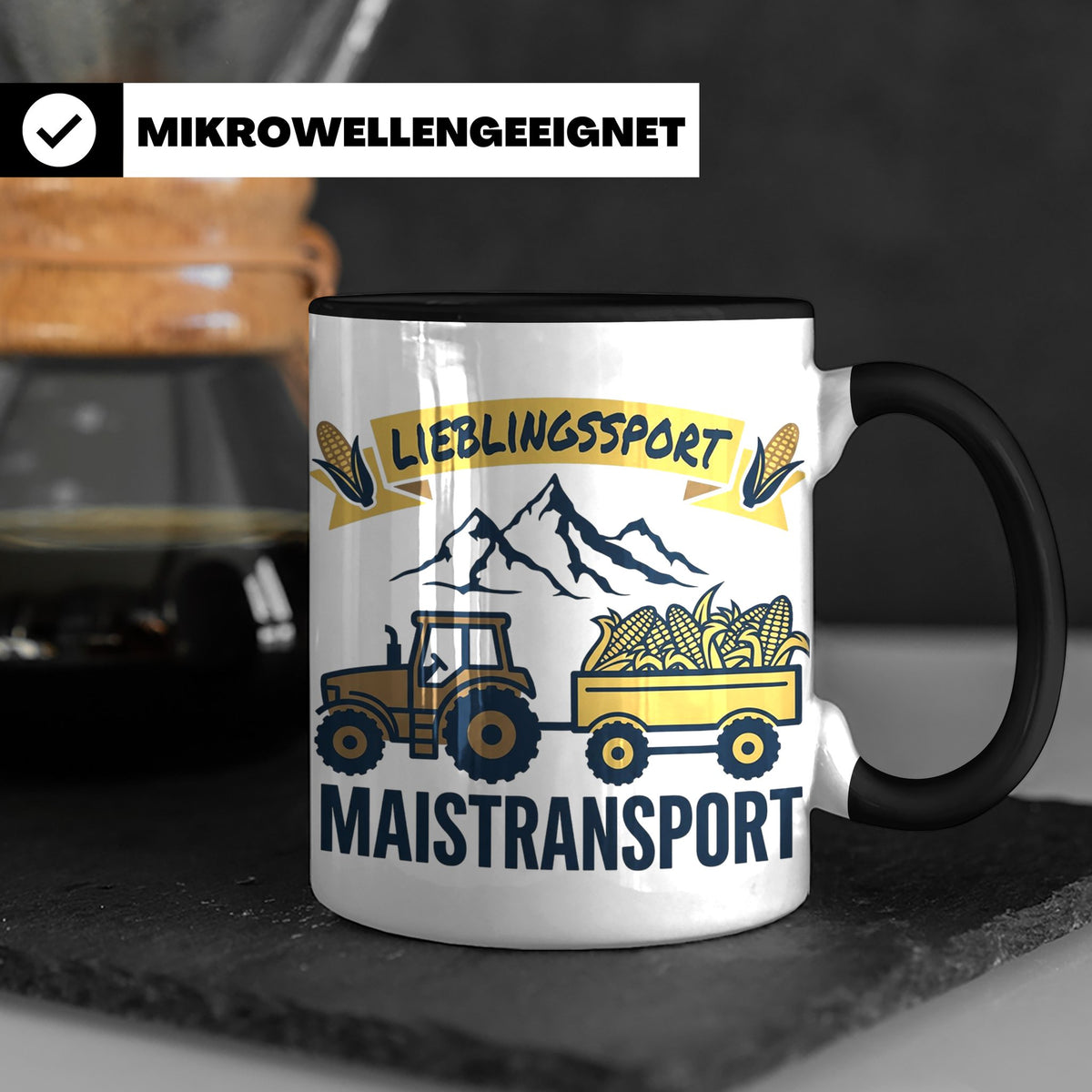 Landwirt Tasse Lieblingssport Maistransport, Spruch für Baue – Schwarz [farbe:schwarz]