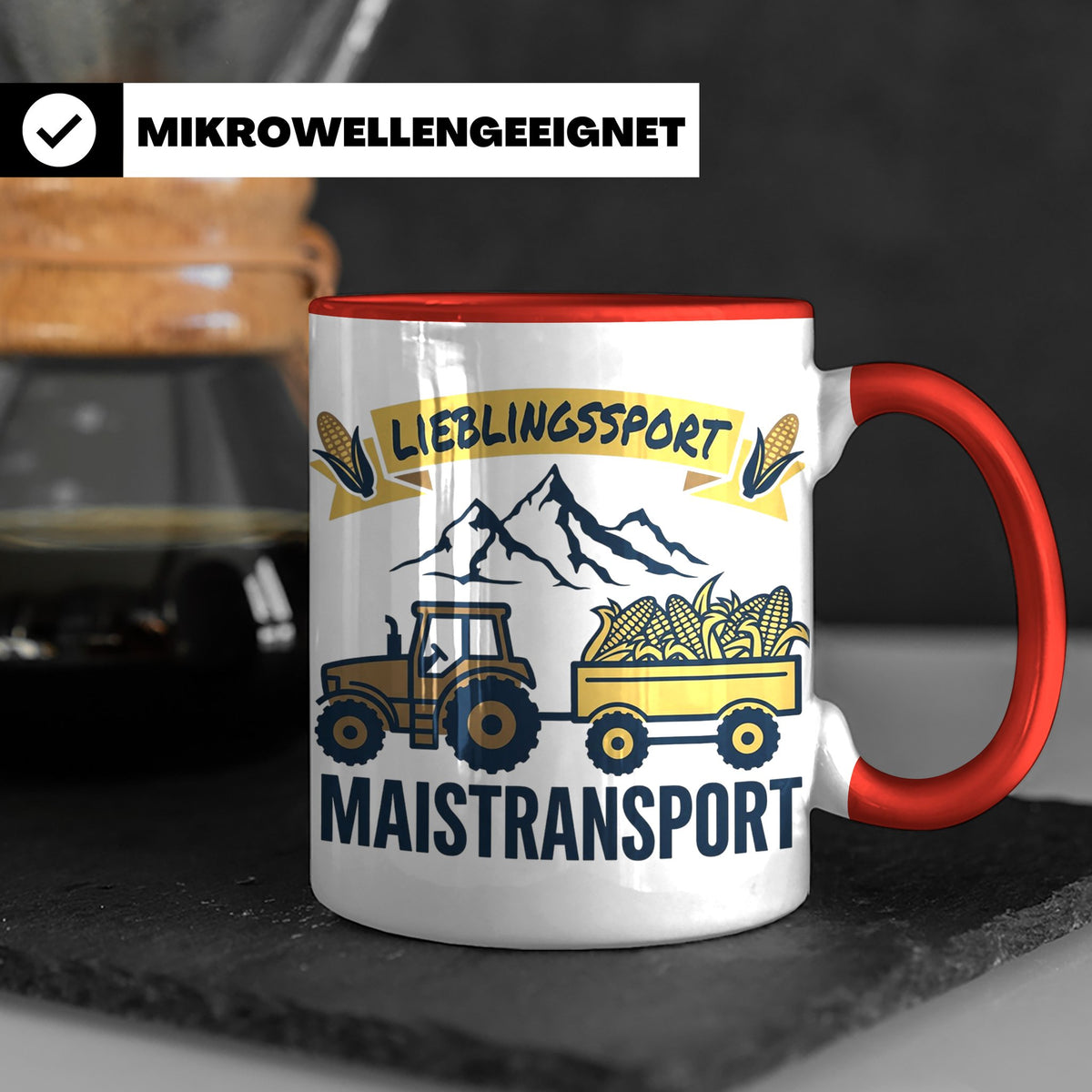 Landwirt Tasse Lieblingssport Maistransport, Spruch für Baue – Rot [farbe:rot]