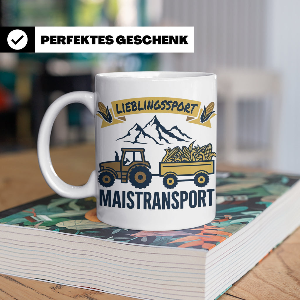 Landwirt Tasse Lieblingssport Maistransport, Spruch für Baue – Weiß [farbe:weiß]