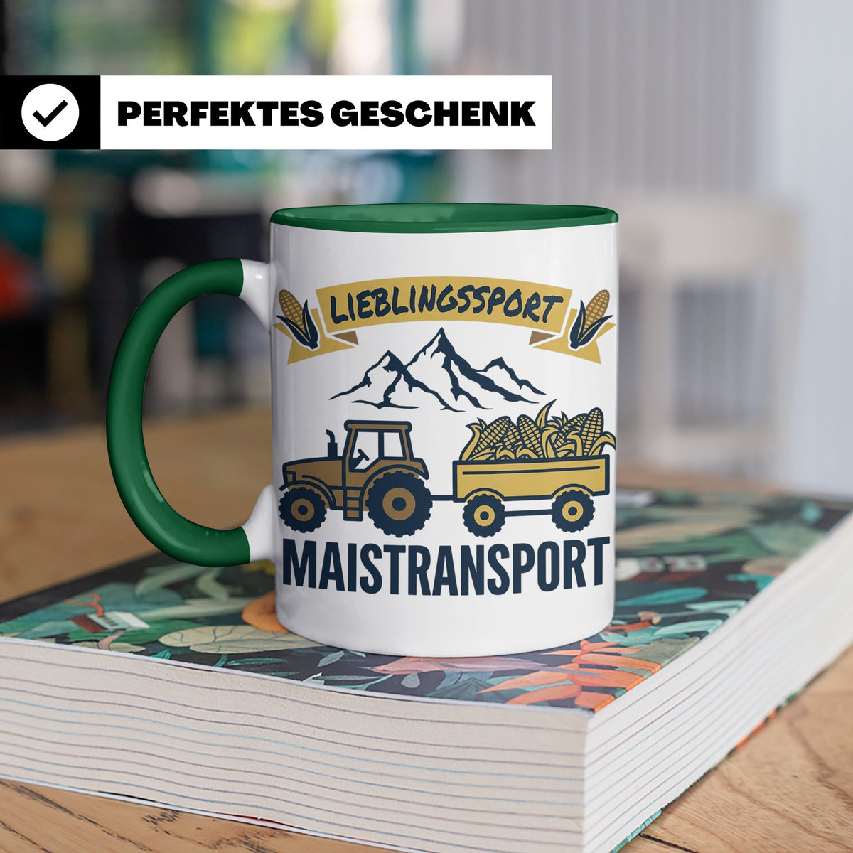 Landwirt Tasse Lieblingssport Maistransport, Spruch für Baue – Grün [farbe:grün]