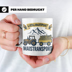 Landwirt Tasse Lieblingssport Maistransport, Spruch für Baue – Weiß [farbe:weiß]