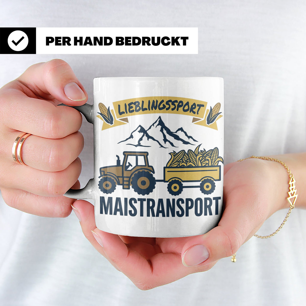 Landwirt Tasse Lieblingssport Maistransport, Spruch für Baue – Weiß [farbe:weiß]