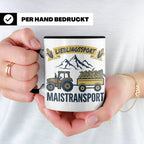 Landwirt Tasse Lieblingssport Maistransport, Spruch für Baue – Schwarz [farbe:schwarz]