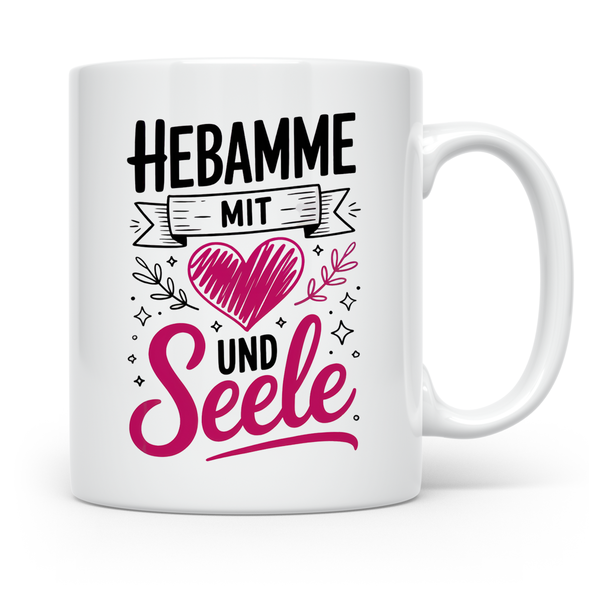 Hebamme mit Herz und Seele Tasse - Hebammen Geschenkidee für – Weiß [farbe:weiß]