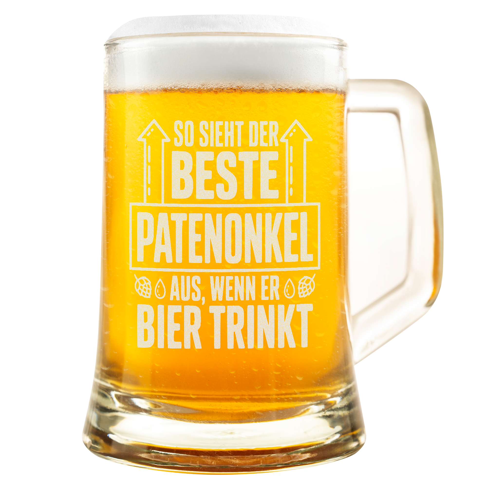 Cooler Patenonkel Bierkrug Lustiges Geschenk für Patenonkel, Geburtstag, Weihnachten, Spaßgeschenk für Männer & Familie