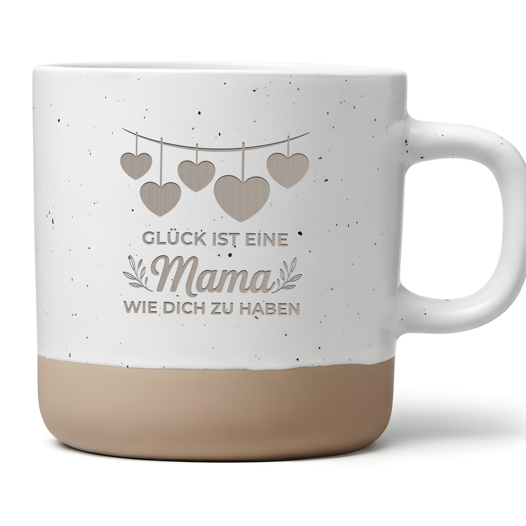 Tasse Glück ist eine Mama wie dich haben Geschenk für Mama Muttertag Kaffeetasse Herzen Design Dankeschön Geburtstag Mutter