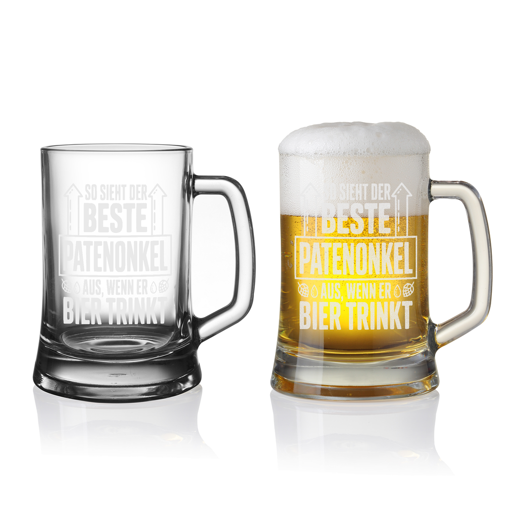 Cooler Patenonkel Bierkrug Lustiges Geschenk für Patenonkel, Geburtstag, Weihnachten, Spaßgeschenk für Männer & Familie