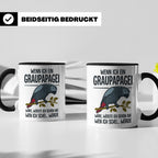 Graupapagei Tasse mit Spruch Wenn ich ein Graupapagei wäre.. – Schwarz [farbe:schwarz]