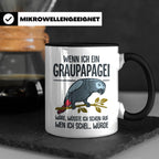 Graupapagei Tasse mit Spruch Wenn ich ein Graupapagei wäre.. – Schwarz [farbe:schwarz]