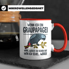 Graupapagei Tasse mit Spruch Wenn ich ein Graupapagei wäre.. – Rot [farbe:rot]