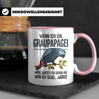 Graupapagei Tasse mit Spruch Wenn ich ein Graupapagei wäre.. – Rosa [farbe:rosa]