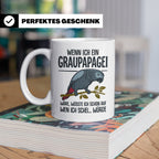 Graupapagei Tasse mit Spruch Wenn ich ein Graupapagei wäre.. – Weiß [farbe:weiß]