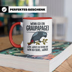Graupapagei Tasse mit Spruch Wenn ich ein Graupapagei wäre.. – Rot [farbe:rot]