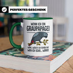 Graupapagei Tasse mit Spruch Wenn ich ein Graupapagei wäre.. – Grün [farbe:grün]