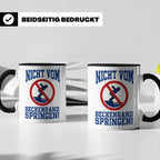 Bademeister Tasse Nicht vom Beckenrand springen lustiger Spr – Schwarz [farbe:schwarz]