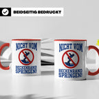 Bademeister Tasse Nicht vom Beckenrand springen lustiger Spr – Rot [farbe:rot]