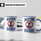 Bademeister Tasse Nicht vom Beckenrand springen lustiger Spr – Blau [farbe:blau]