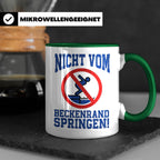 Bademeister Tasse Nicht vom Beckenrand springen lustiger Spr – Grün [farbe:grün]