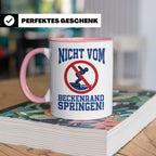 Bademeister Tasse Nicht vom Beckenrand springen lustiger Spr – Rosa [farbe:rosa]