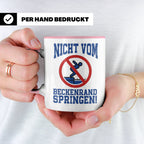 Bademeister Tasse Nicht vom Beckenrand springen lustiger Spr – Rosa [farbe:rosa]