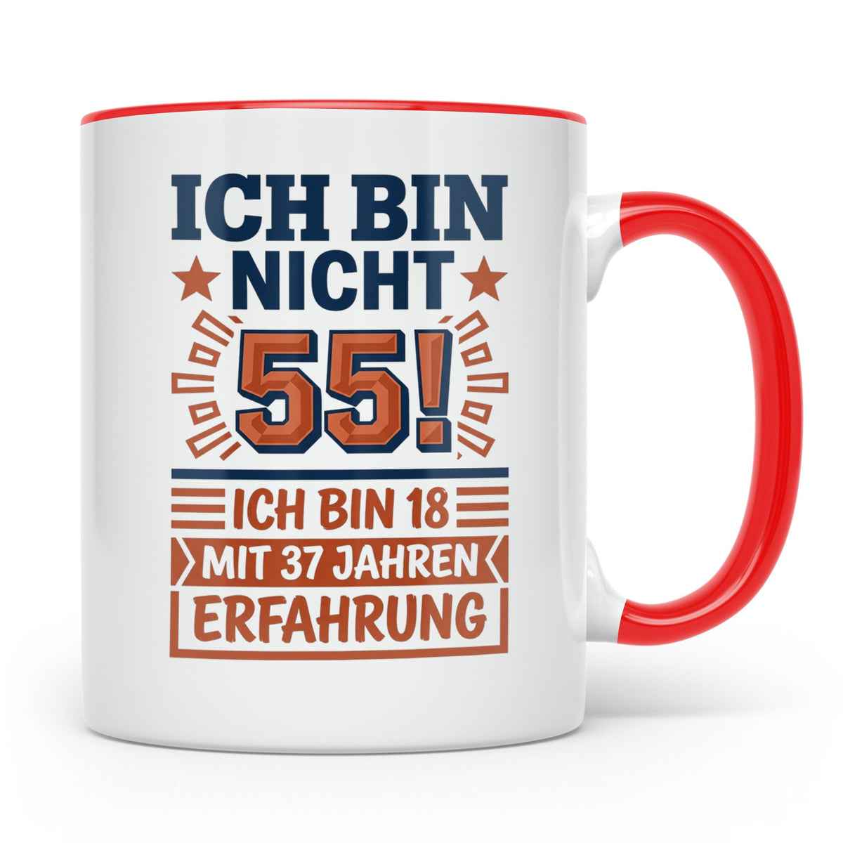 55. Geburtstag Tasse lustig | Geschenk für Männer & Frauen z – Rot [farbe:rot]