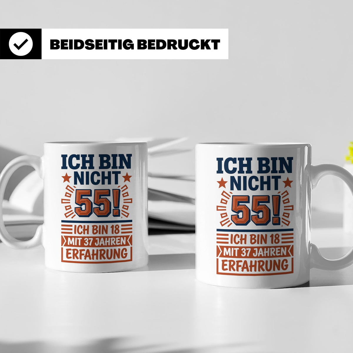 55. Geburtstag Tasse lustig | Geschenk für Männer & Frauen z – Weiß [farbe:weiß]