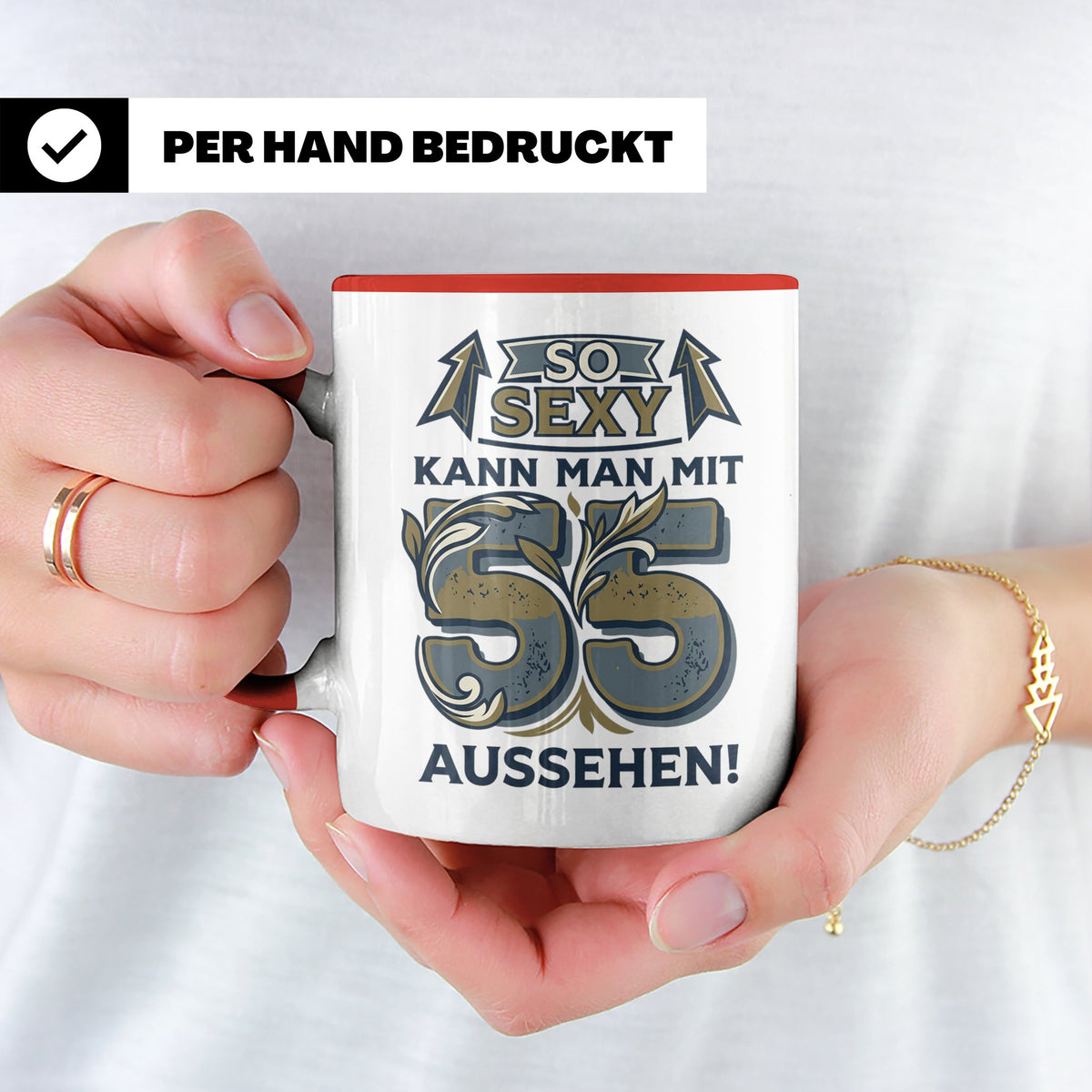 55. Geburtstag Tasse für Männer & Frauen | So Sexy mit 55 au – Rot [farbe:rot]