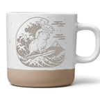 Capybara Surfer Tasse Japanische Welle - Geschenk für Wassersportler & – Bild 1