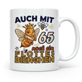 65. Geburtstag Tasse Frau Lustig Flottes Bienchen Spruch Bie – Weiß [farbe:weiß]