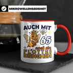 65. Geburtstag Tasse Frau Lustig Flottes Bienchen Spruch Bie – Rot [farbe:rot]